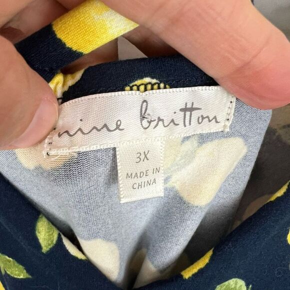 Nine Britton Women's 3XL Lemon Print Sleeveless Summer Dress NWT - Picture 5 of 7